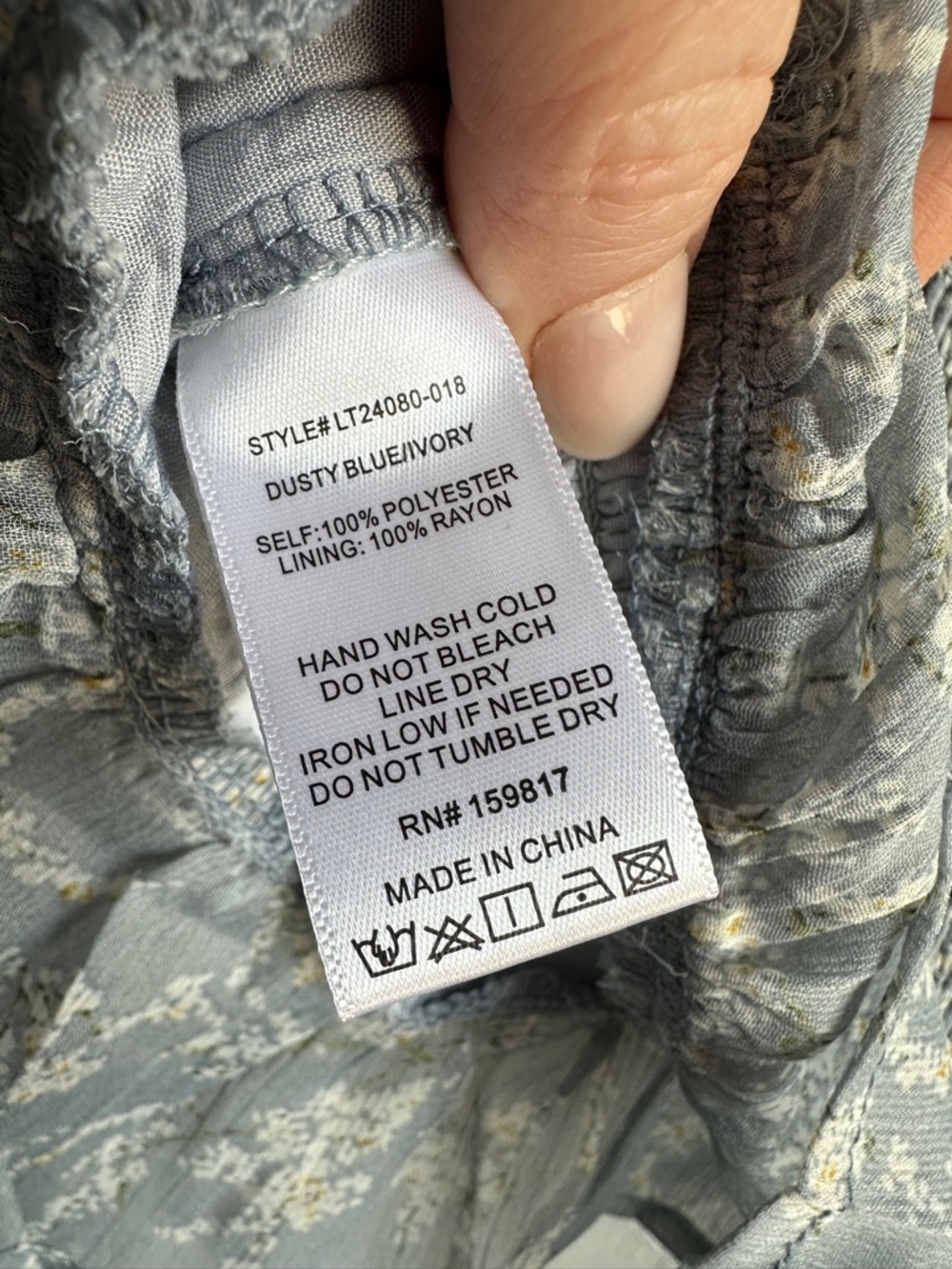 Alter’d State Blue Floral Ruched Milkmaid Blouse Cottagecore Coquette Top S - Picture 12 of 12